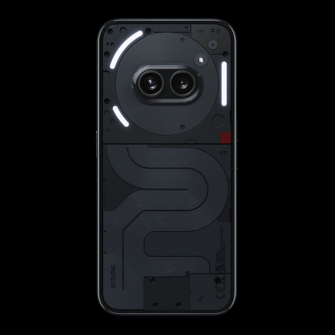 Phone 2a black color smartphone rear design with dual 50 MP camera