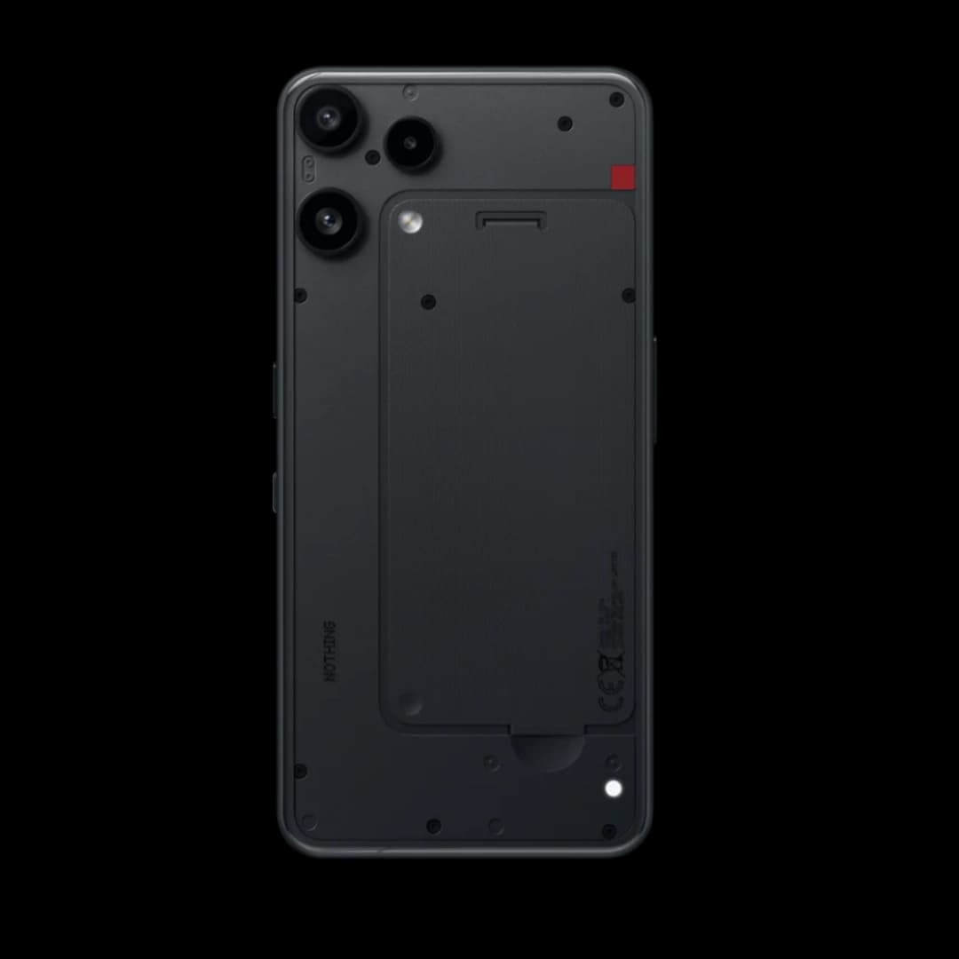 Phone 3a Lite black color smartphone rear design with triple camera