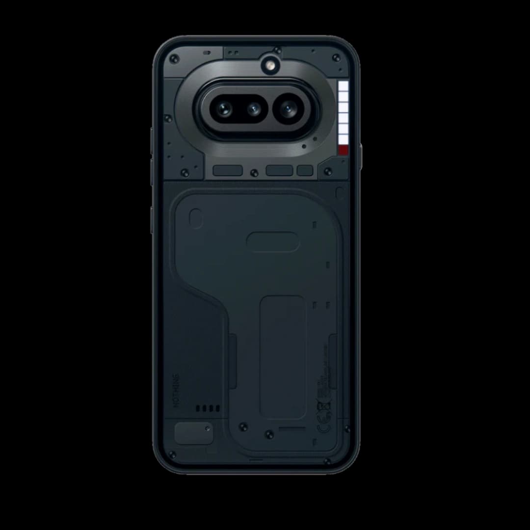 Phone 4a black color smartphone rear design with triple camera